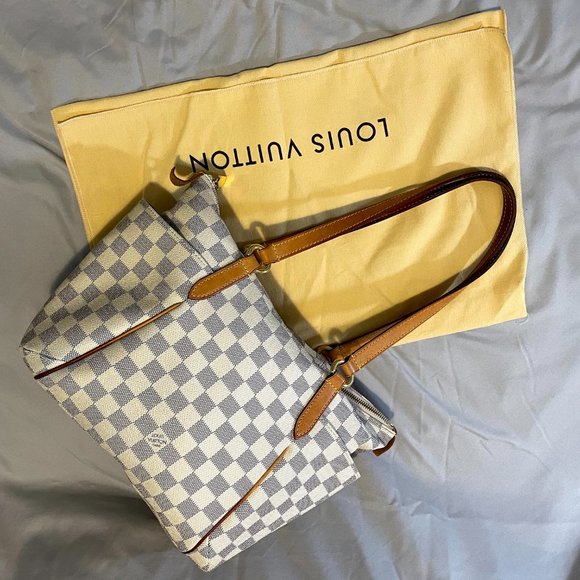 Louis Vuitton Totally Pm Zip 870953 White Damier Azur Canvas Tote - Picture 3 of 6